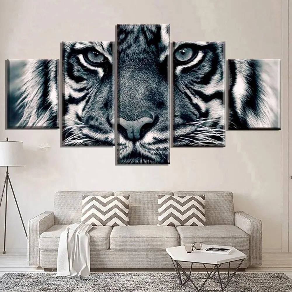 BLACK &amp; WHITE TIGER PAINTING Tiger-Universe