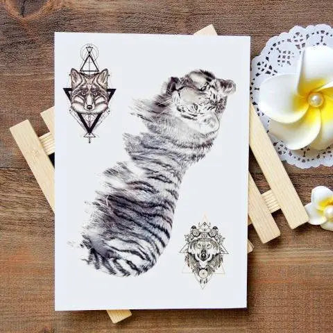 BLACK &amp; WHITE TIGER TEMPORARY SLEEVE TATTOO Tiger-Universe
