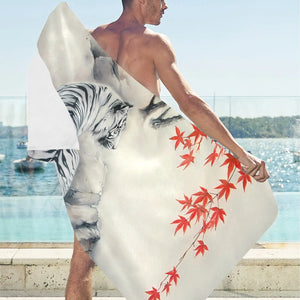 Beach Towel 30"x 60"(Made In Queen) Tiger-Universe
