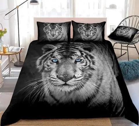 Black and White Tiger Bedding Set Tiger-Universe