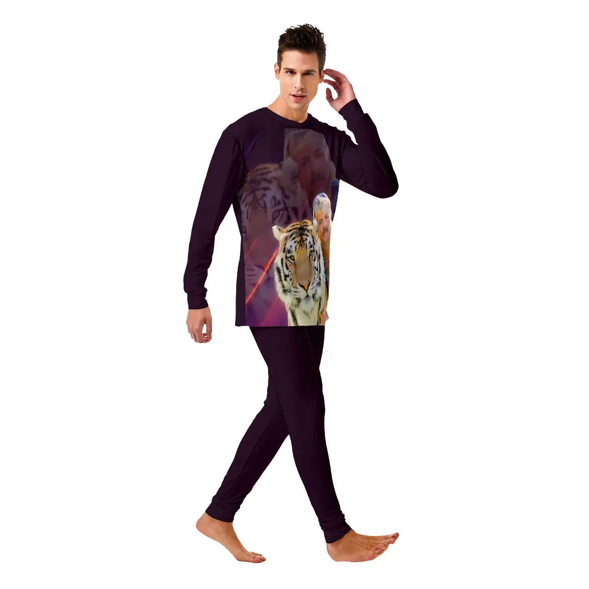 Burgundy Tiger King Pajamas Tiger-Universe