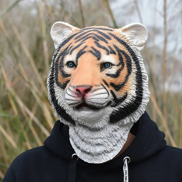 Tiger Face Robe Tiger Head Mask DazzyD Realistic Tiger Half Face Mask For Halloween