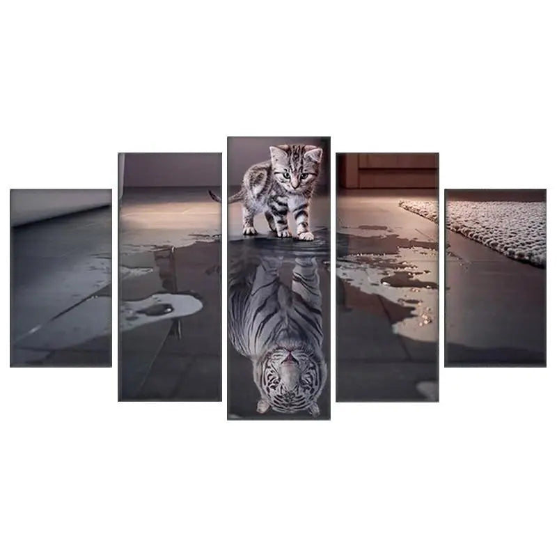 CAT &amp; TIGER REFLECTION PAINTING Tiger-Universe
