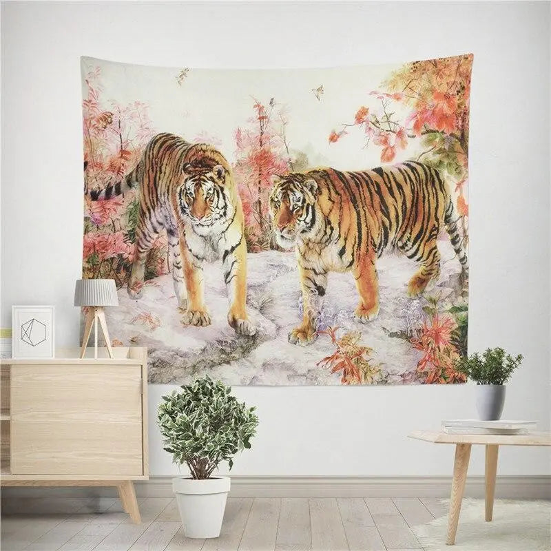 CHERRY JAPANESE TREE TIGER TAPESTRY Tiger-Universe