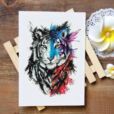 COLORED TIGER TEMPORARY TATTOO Tiger-Universe