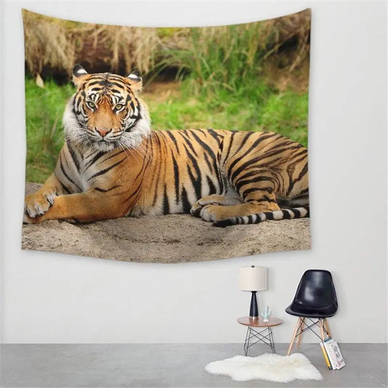 DECORATIVE TAPESTRY TIGER LYING DOWN Tiger-Universe
