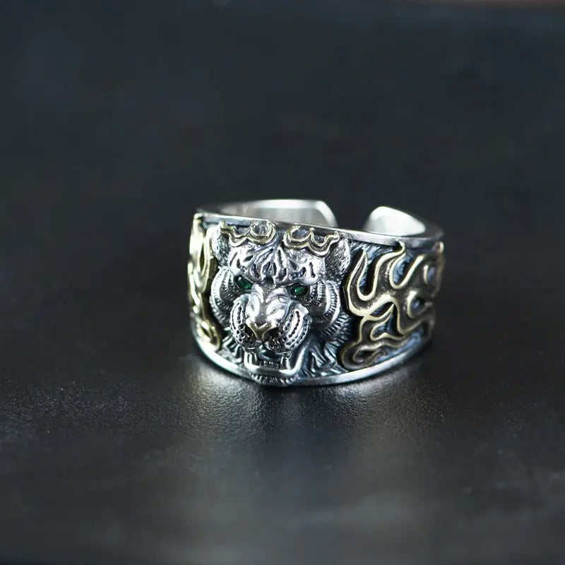 DEMONIC TIGER RING SILVER Tiger-Universe