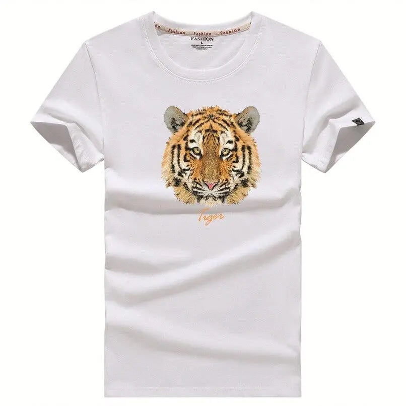  New White Tiger 3D Face Men's T-Shirt Black : Clothing, Shoes &  Jewelry