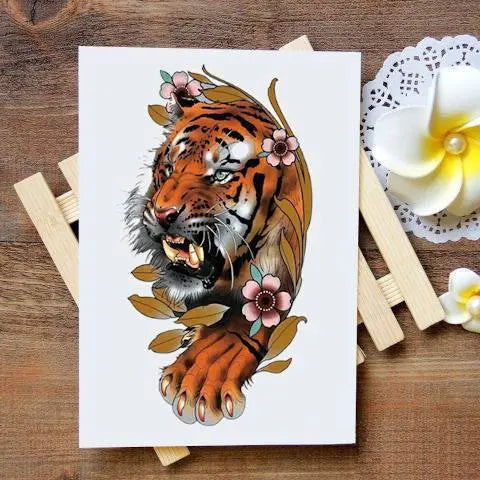 Realistic Tiger Temporary Tattoos Animals For Men – Fake Tattoos