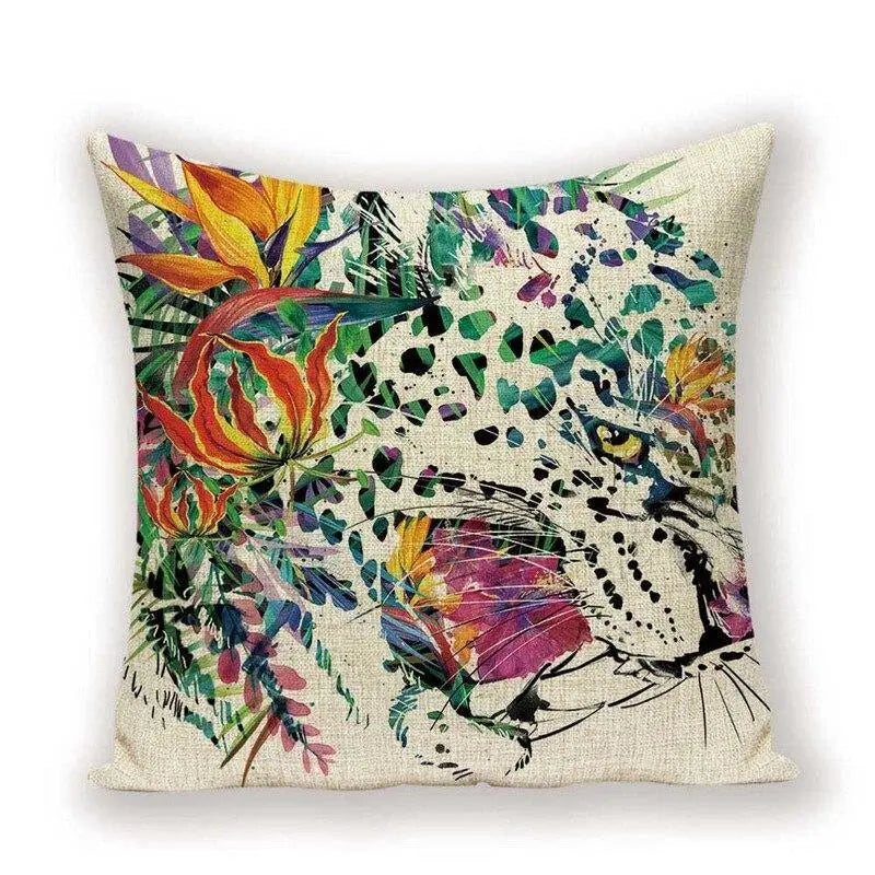 FLORAL TIGER CUSHION COVER Tiger-Universe