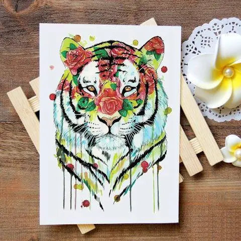 FLOWER &amp; TIGER TEMPORARY TATTOO Tiger-Universe
