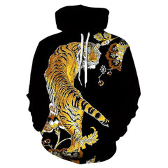 Chinese tiger rose 2025 mens hoodie