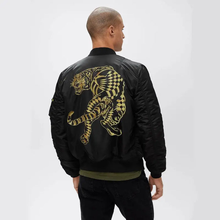 Golden Embroidered Tiger Jacket Close Up