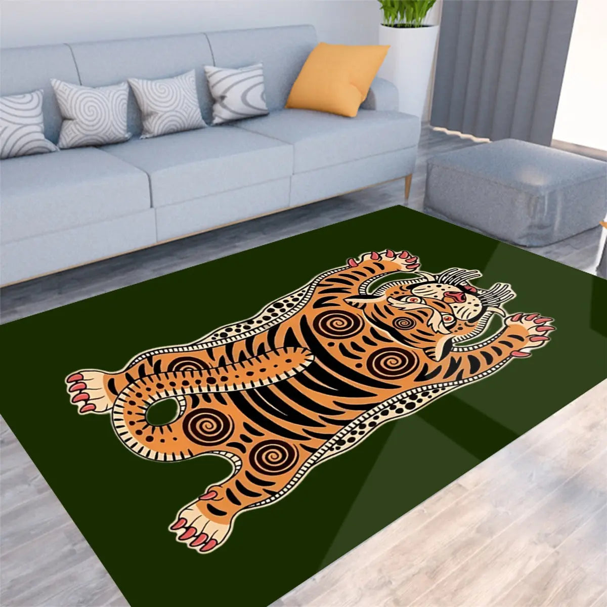 Green Tiger Rug | Tiger-Universe