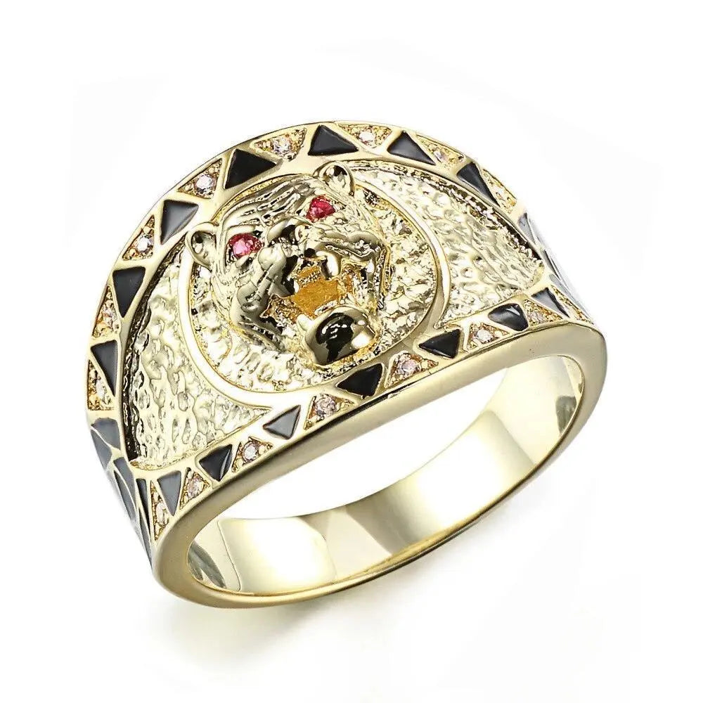 GOLD TIGER RING WITH RUBY EYES Tiger-Universe