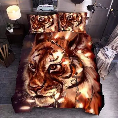 Illuminated Tiger Bed Set Queen Tiger-Universe