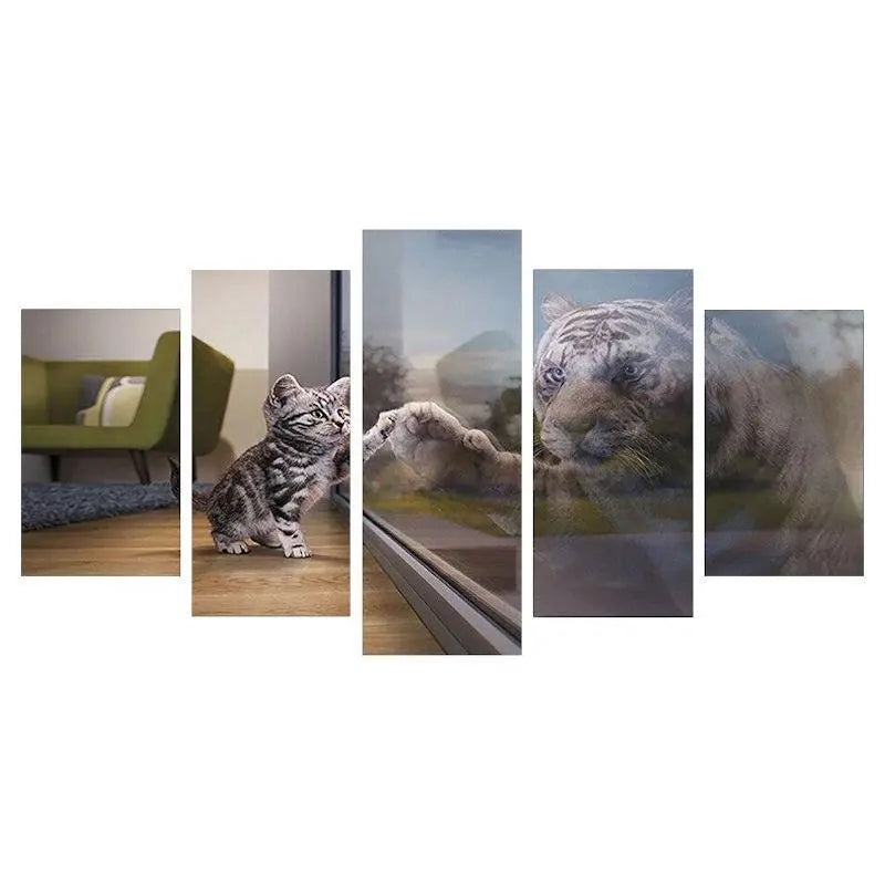 KITTY &amp; TIGER REFLECTION CANVA PAINTING Tiger-Universe