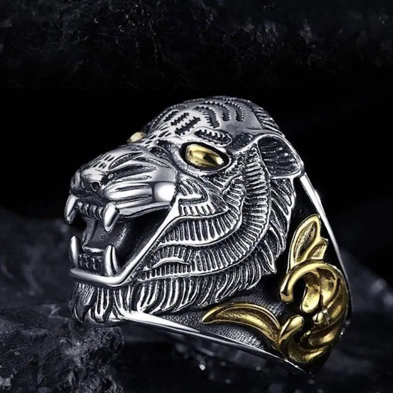 LEGENDARY TIGER FACE RING SILVER Tiger-Universe