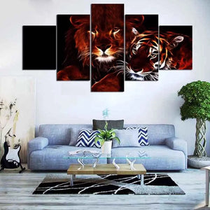LION AND TIGER PAINTING Tiger-Universe