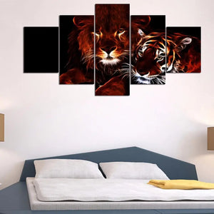 LION AND TIGER PAINTING Tiger-Universe