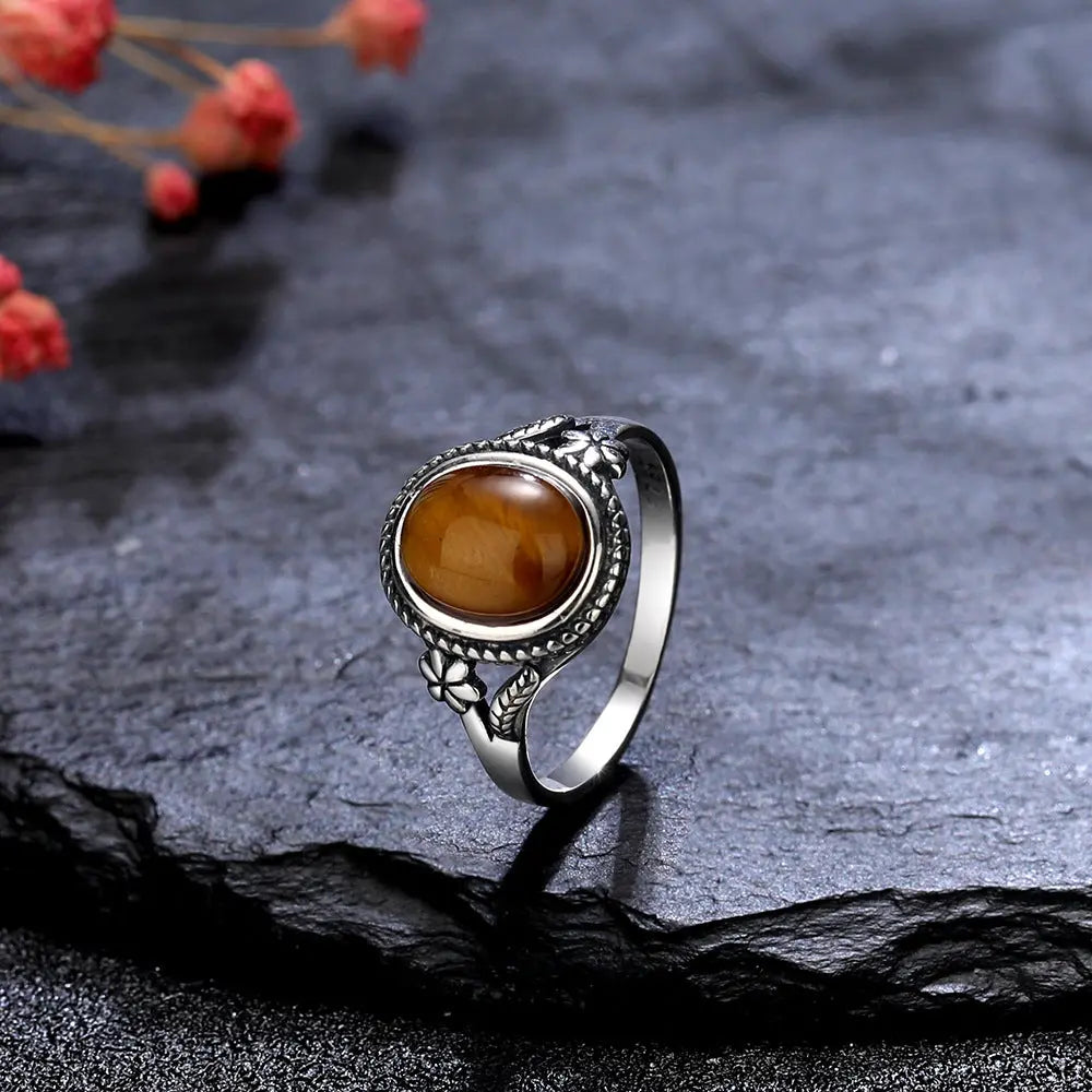 Tiger Eye Gemstone Ring 925 Silver and Brass Jewelry SJWR-1510 at Rs  540/piece | 925 खरी चांदी की अंगूठी in Jaipur | ID: 18342302897