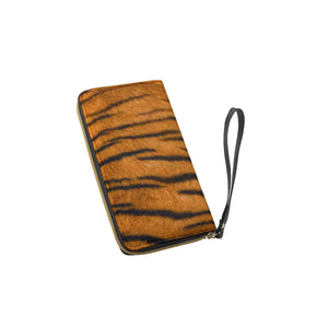 Long Tiger Print Wallet With Black Hand Strap