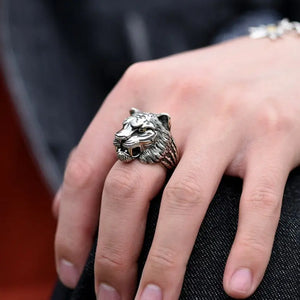 MYTHICAL SILVER TIGER HEAD RING Tiger-Universe