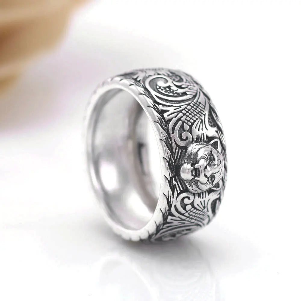 MYTHOLOGICAL MENS SILVER TIGER RING Tiger-Universe