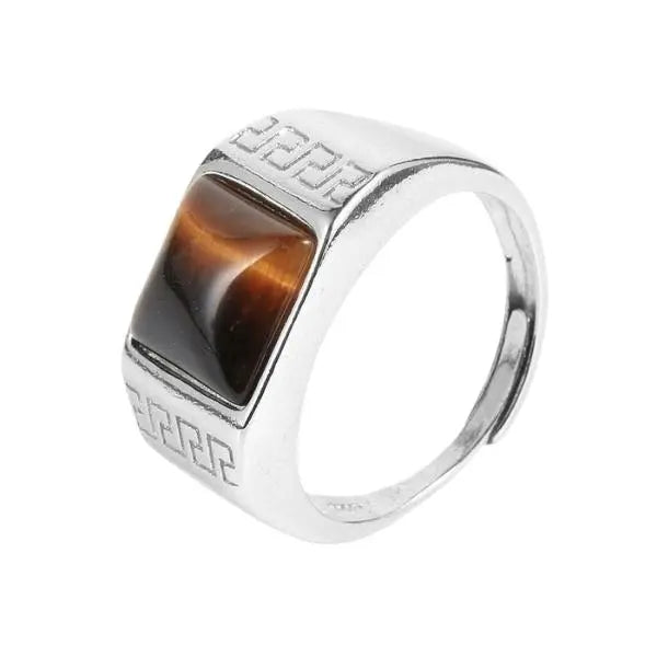 Mens Ring Tiger Eye Rock Tiger-Universe