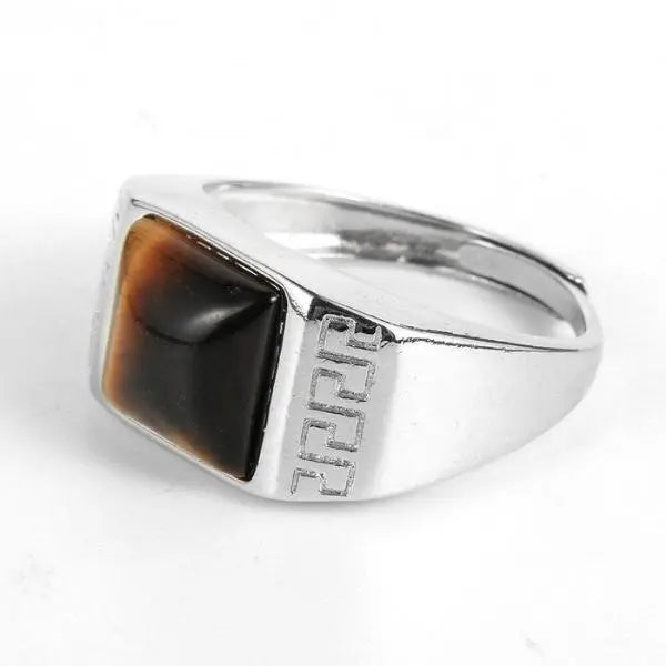 Mens Ring Tiger Eye Rock Tiger-Universe