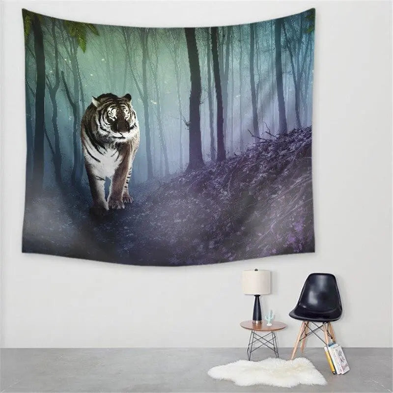 NIGHT TIGER WALL TAPESTRY Tiger-Universe