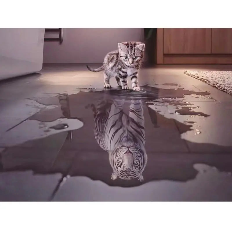 PUZZLE CAT TIGER REFLECTION Tiger-Universe