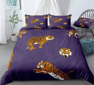Purple Tiger Comforter Set Twin