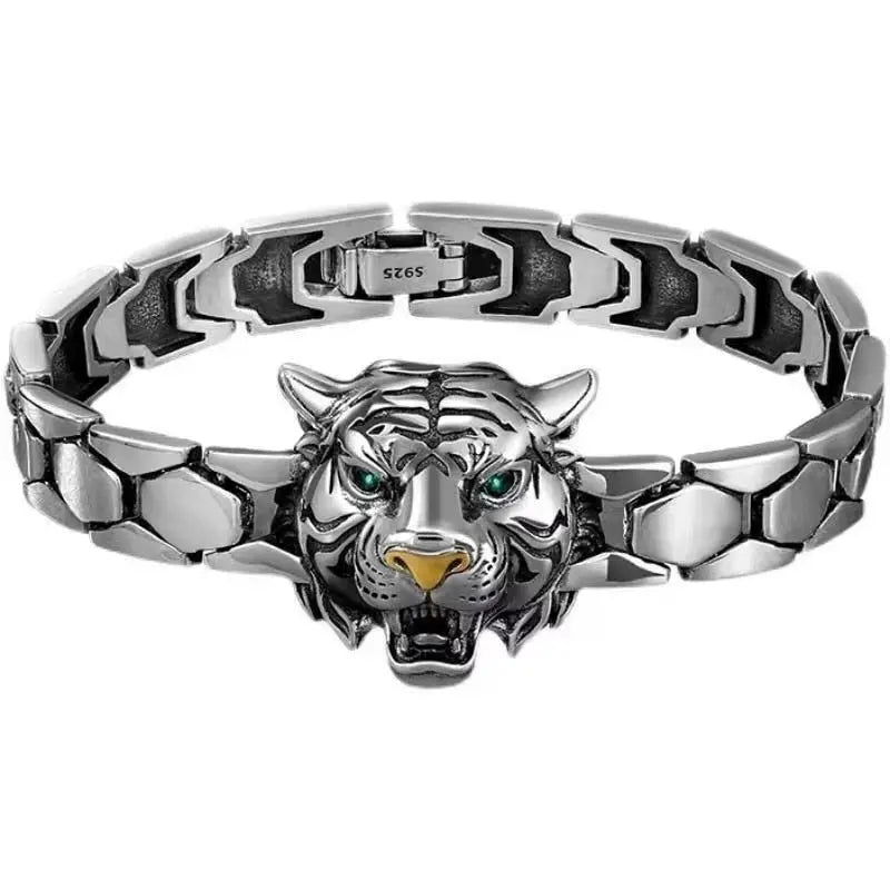 Fengshui Tiger Bracelet-Wealth Coin 925 Silver Red String