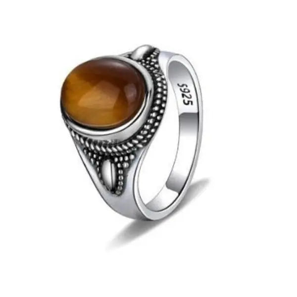 S925 Silver Tiger Eye Ring Design Tiger-Universe