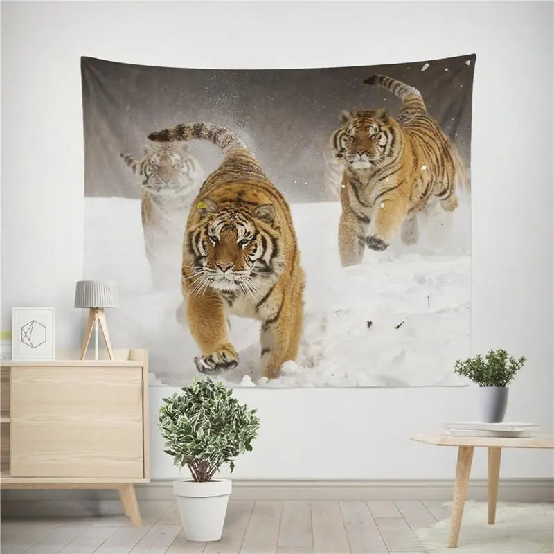 SIBERIAN TIGER FAMILY TAPESTRY Tiger-Universe