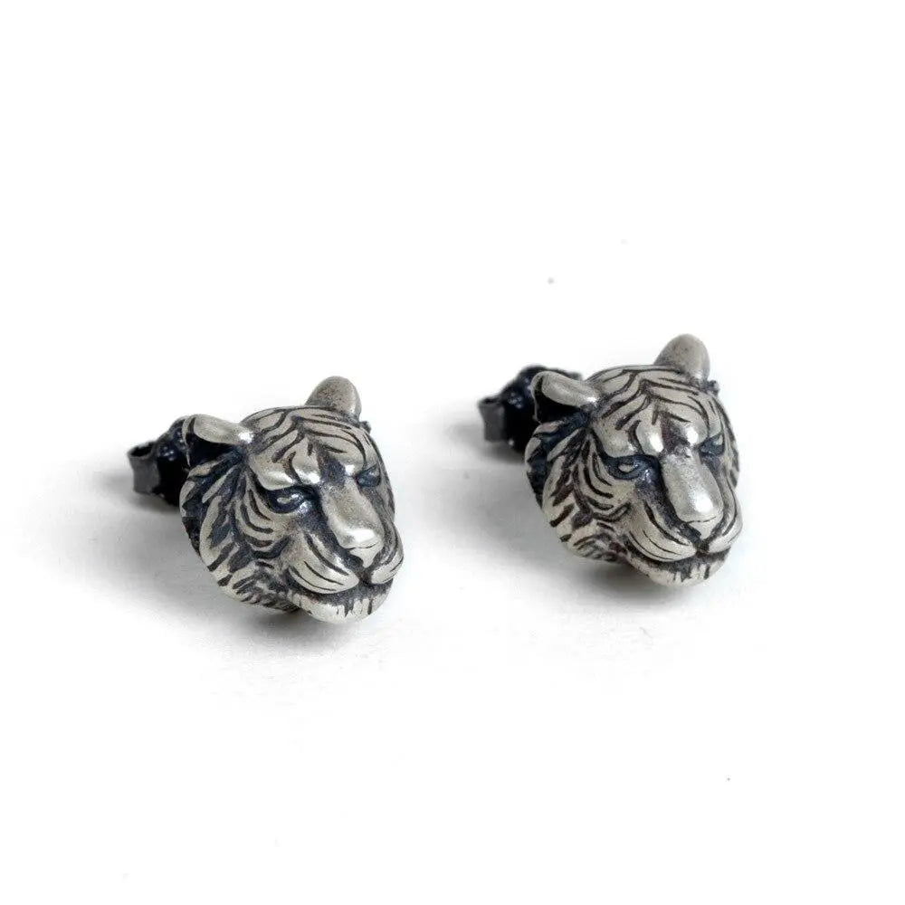SILVER TIGER EARRINGS