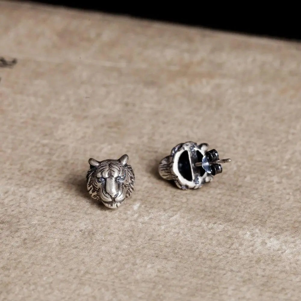 SILVER TIGER EARRINGS