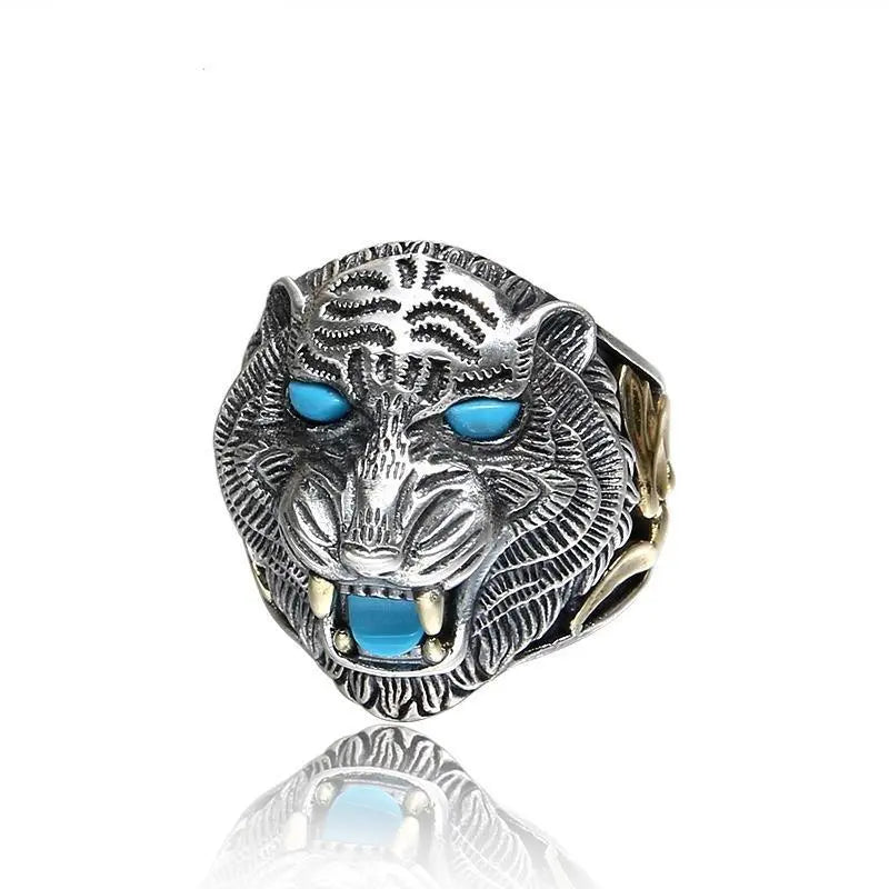 SILVER TIGER MENS RING AZURO Tiger-Universe