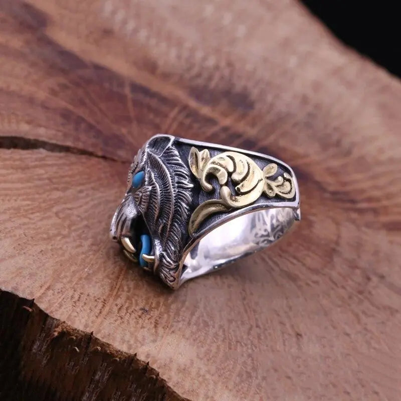 SILVER TIGER MENS RING AZURO Tiger-Universe
