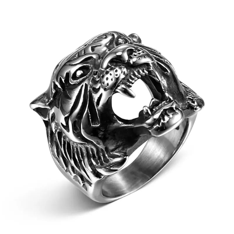Stainless Steel Tiger Ring | Tiger-Universe