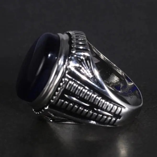 Silver Blue Tiger Eye Ring Tiger-Universe