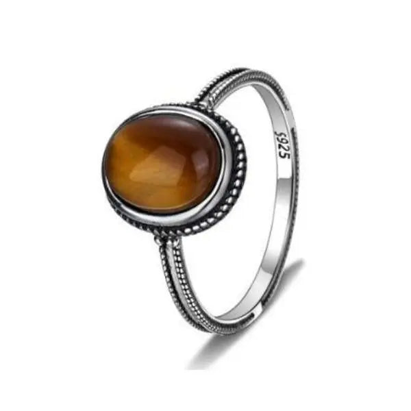 Silver Tiger Eye Wedding Ring Tiger-Universe