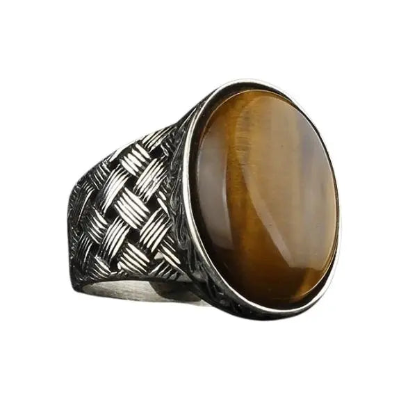 Sterling Silver Tiger Eye Ring Tiger-Universe
