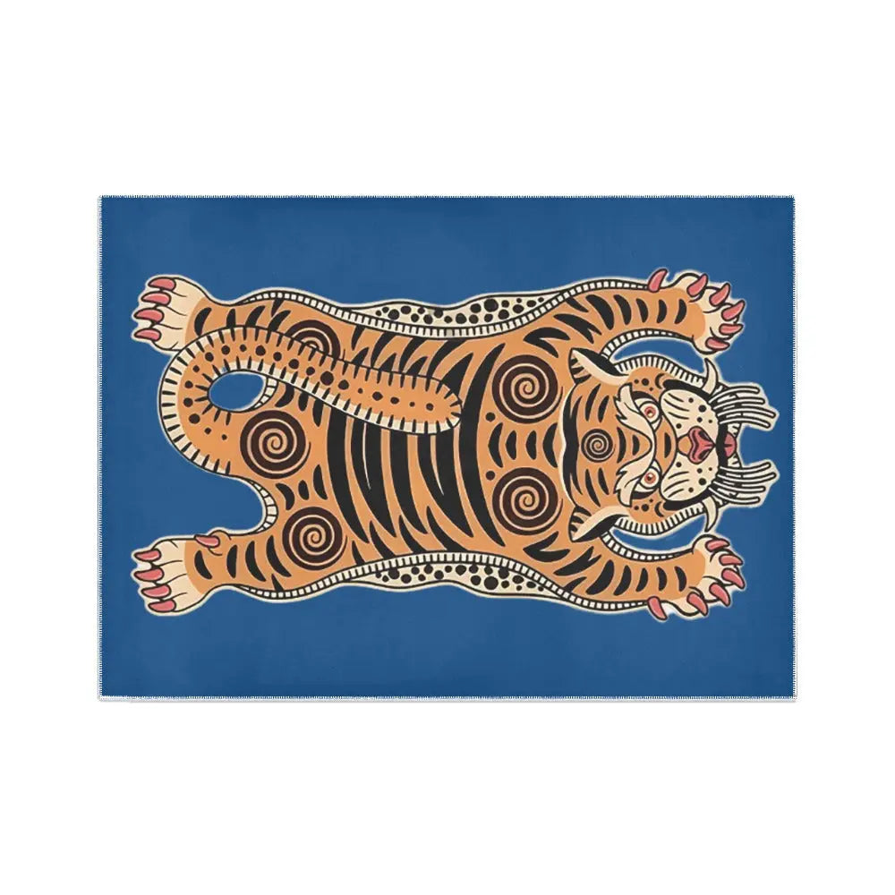 TIBETAN TIGER RUG BLUE Tiger-Universe