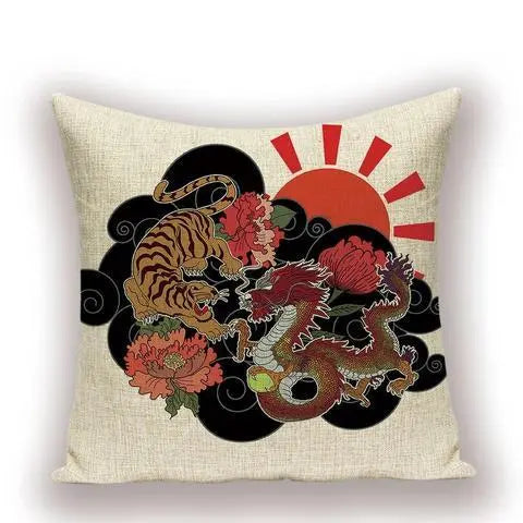 TIGER AND DRAGON CUSHION COVER Tiger-Universe