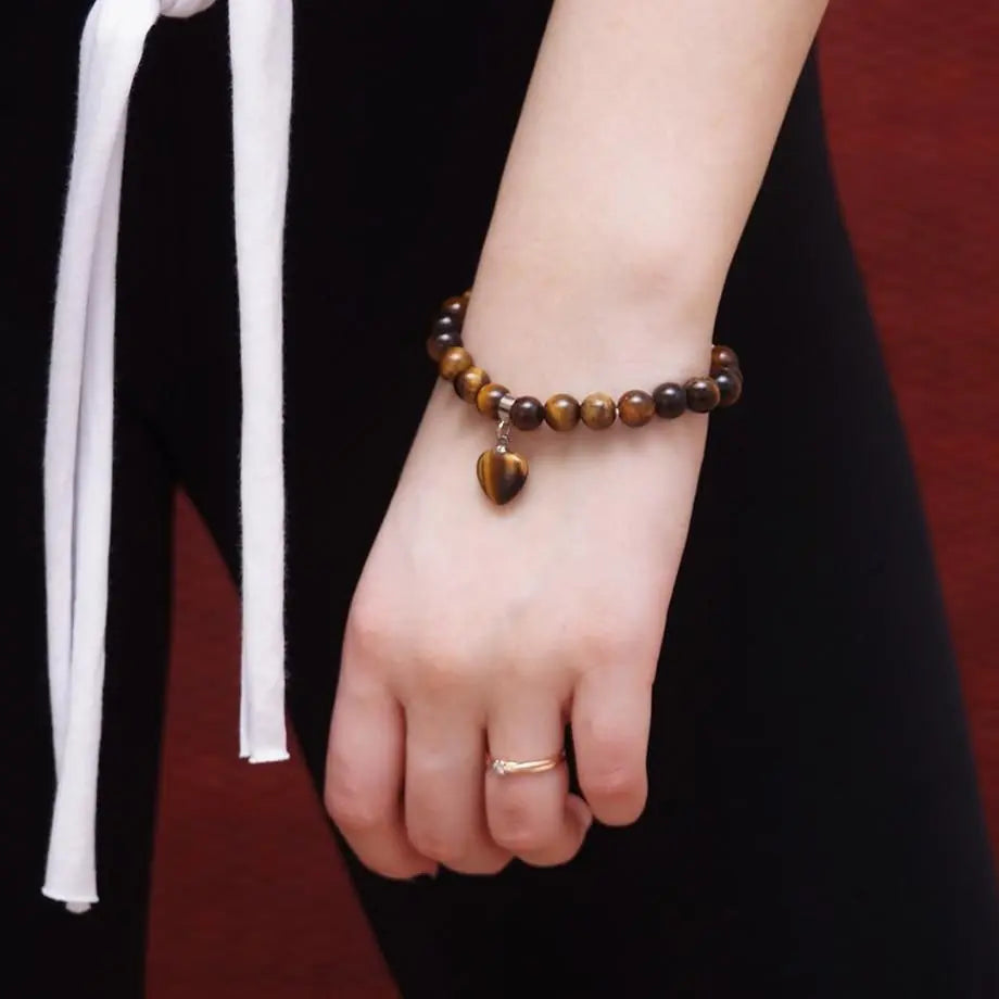 TIGER EYE BRACELET HEART
