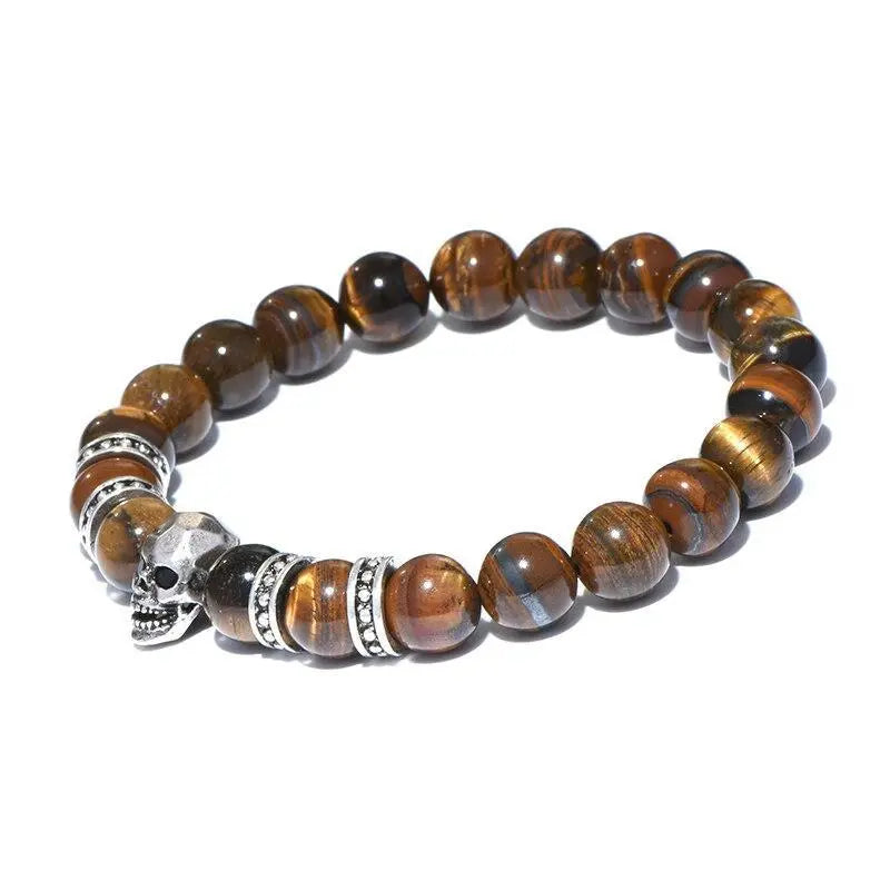 TIGER EYE SKULL BRACELET