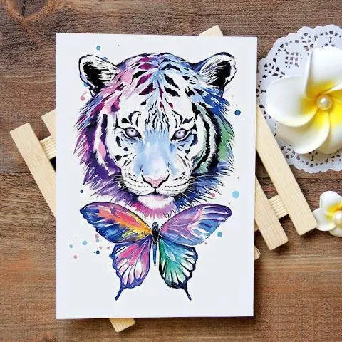 TIGER FACE BUTTERFLY TEMPORARY TATTOO Tiger-Universe