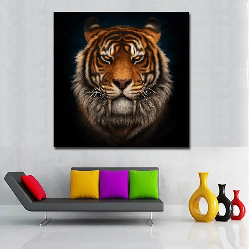 TIGER HEAD CANVAS PAINTING DIVINITY Tiger-Universe
